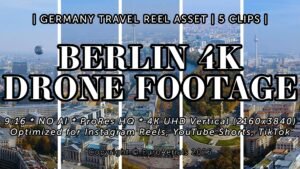 Berlin 4K Vertical Drone Footage Bundle Germany Reels Asset