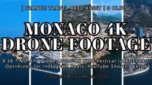 Monaco 4K vertical drone footage featuring Port Hercules luxury yachts and Monte Carlo