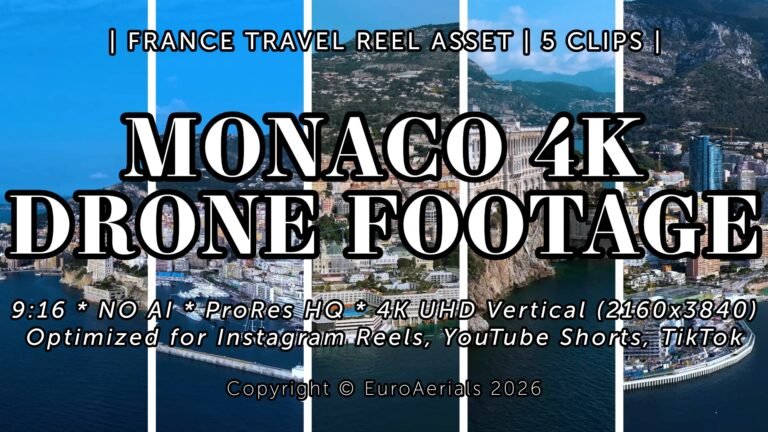 Monaco 4K vertical drone footage featuring Port Hercules luxury yachts and Monte Carlo
