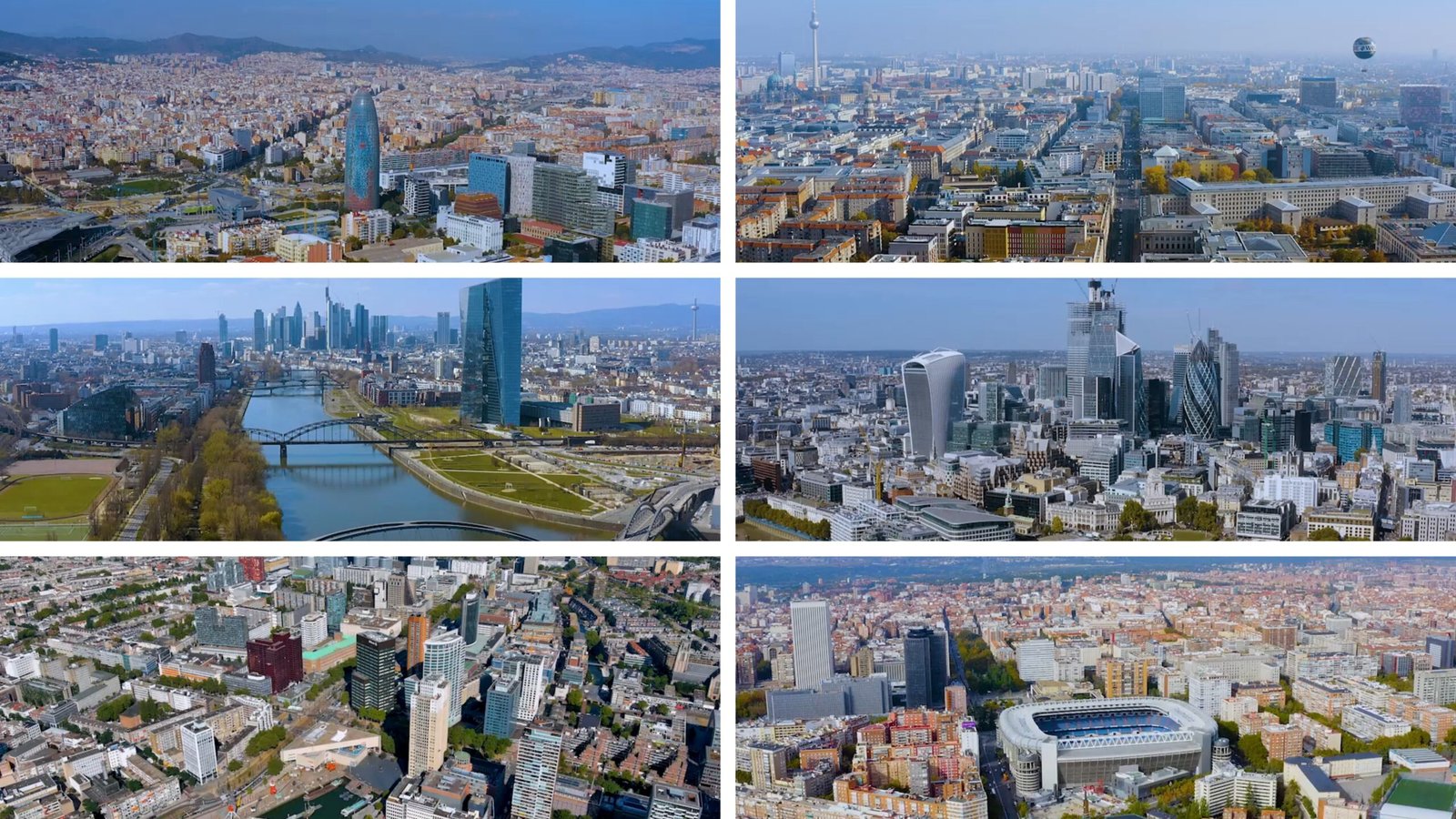 Modern Urban Europe 4K Drone Footage